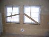 Neu eingesetzte Fenster und angebrachte Innendämmung mit Holzweichfaserplatten